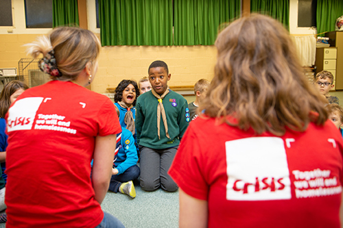 Crisis Volunteers talk to scouts