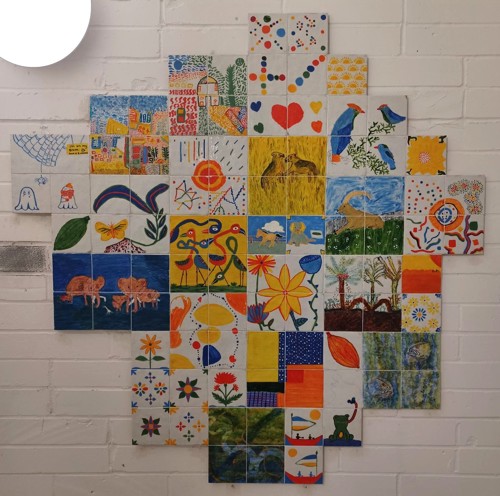 Photo of finished tile mural