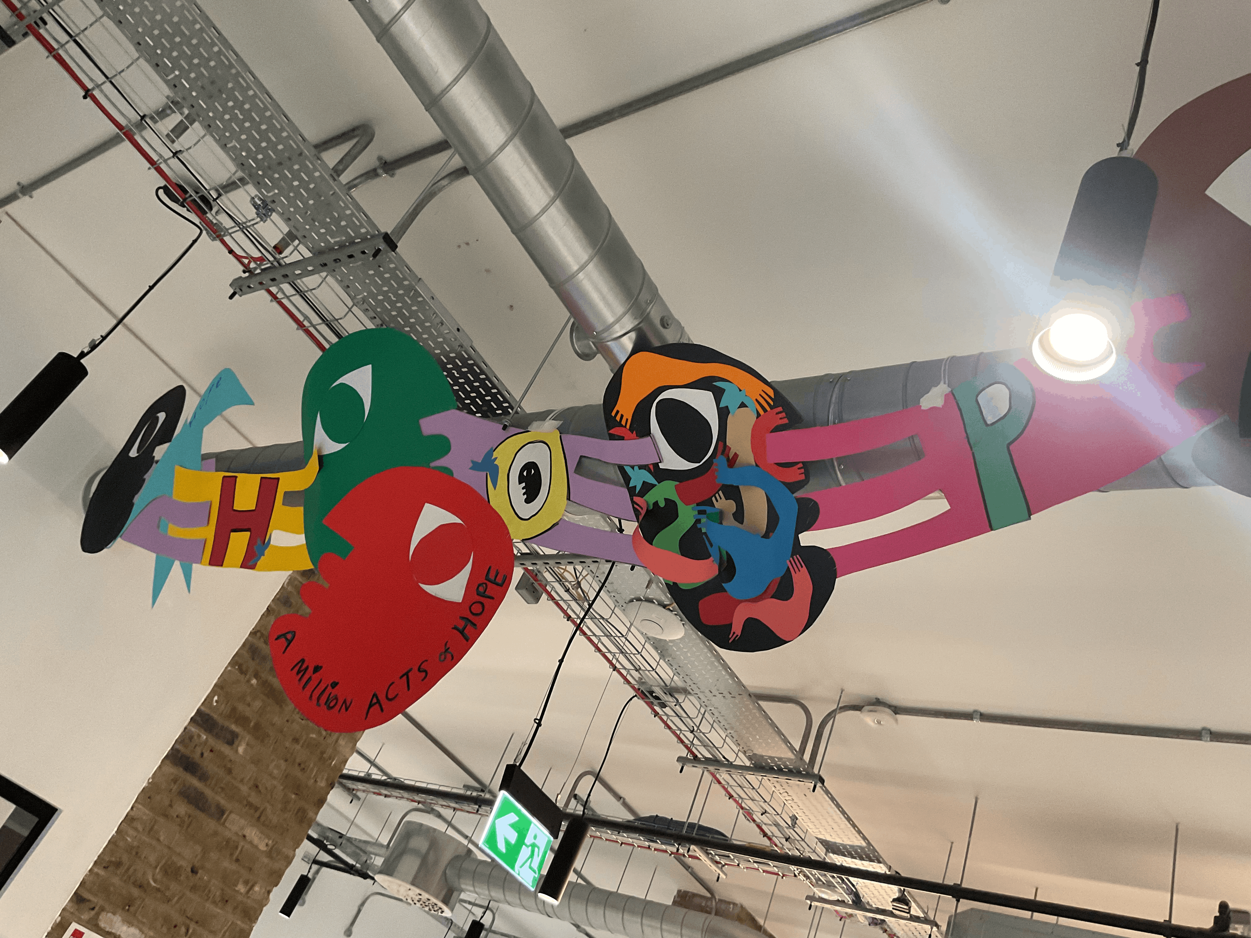 Close up of the Garland of Hope at the London Skylight