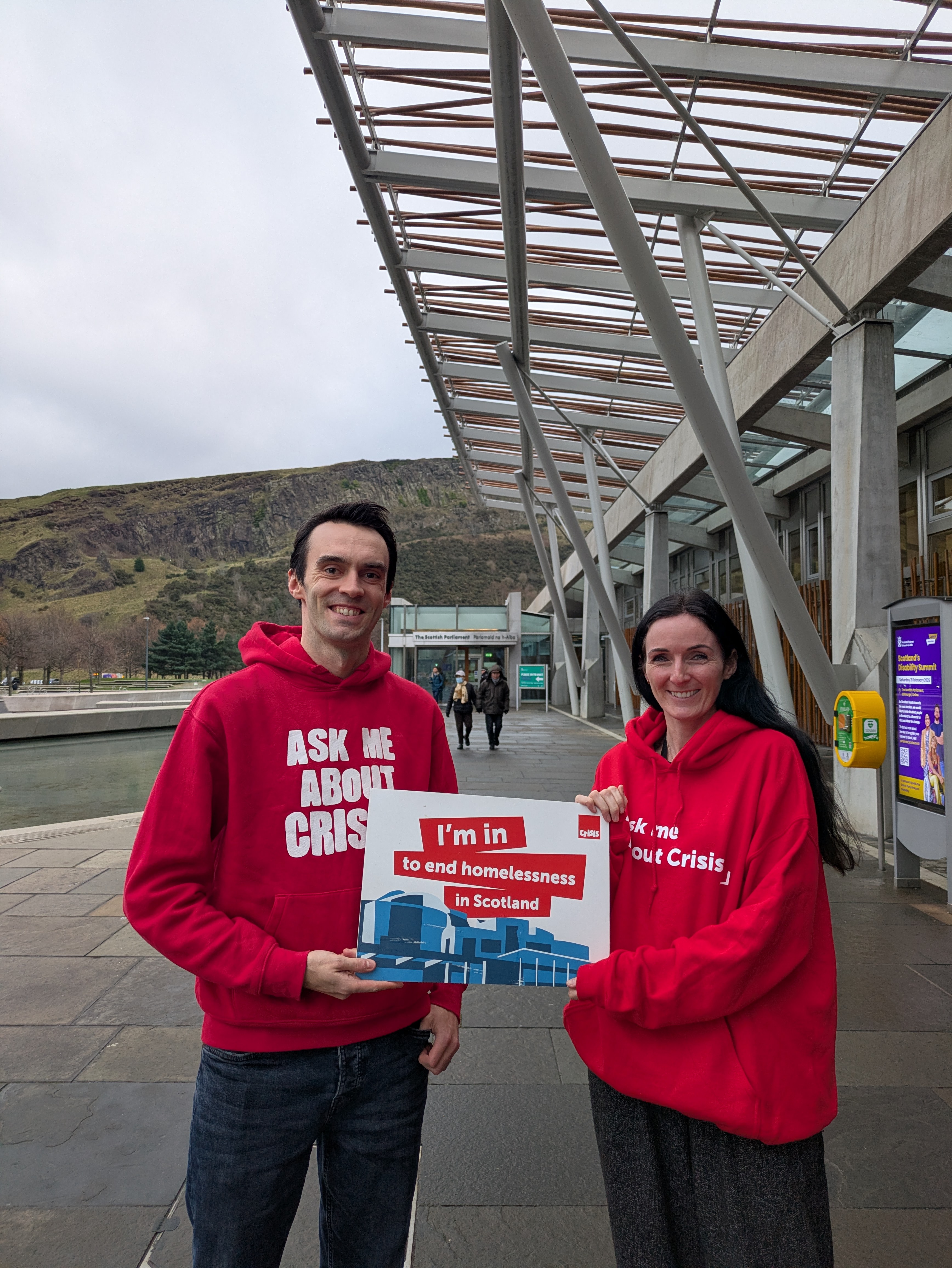 Maeve and Rhuaraidh at the Scottish Parliament