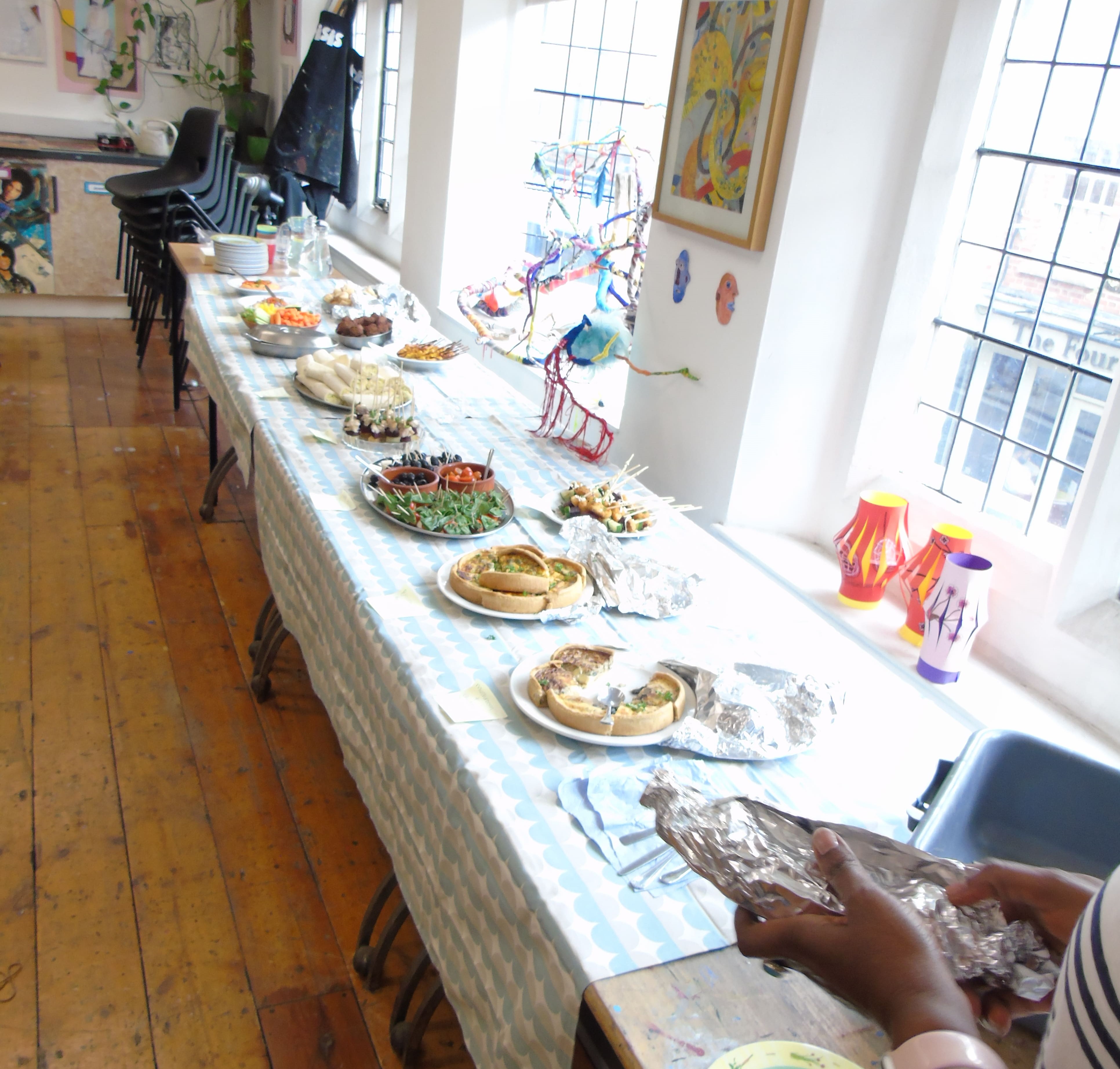 Hope table of food at the Oxford Skylight