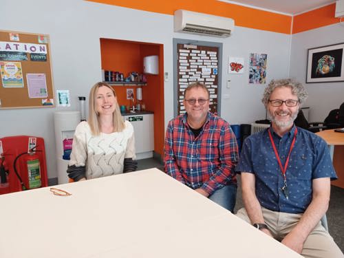 Alison, Marc and Bill smiling broadly