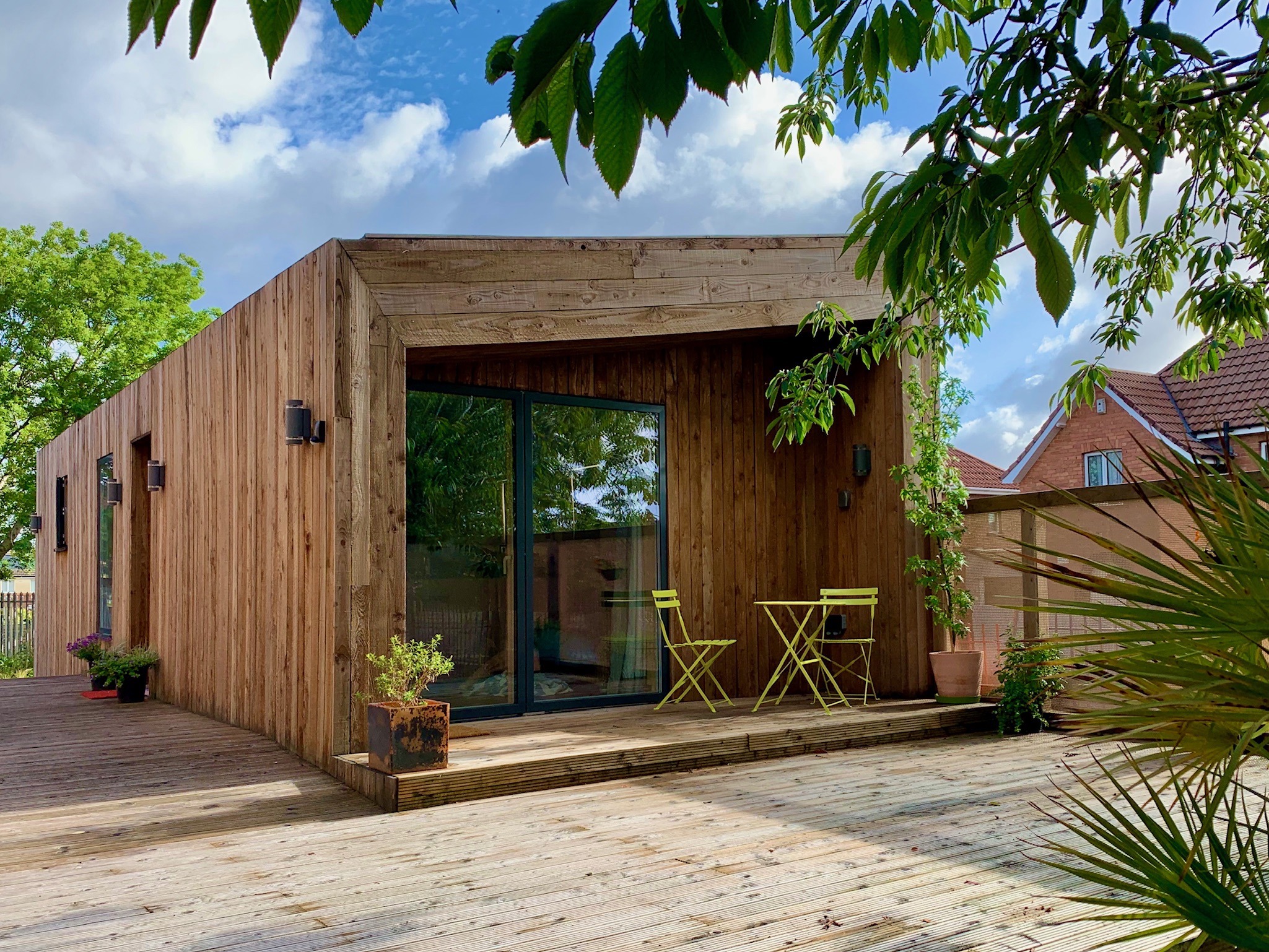 A prefabricated home.
