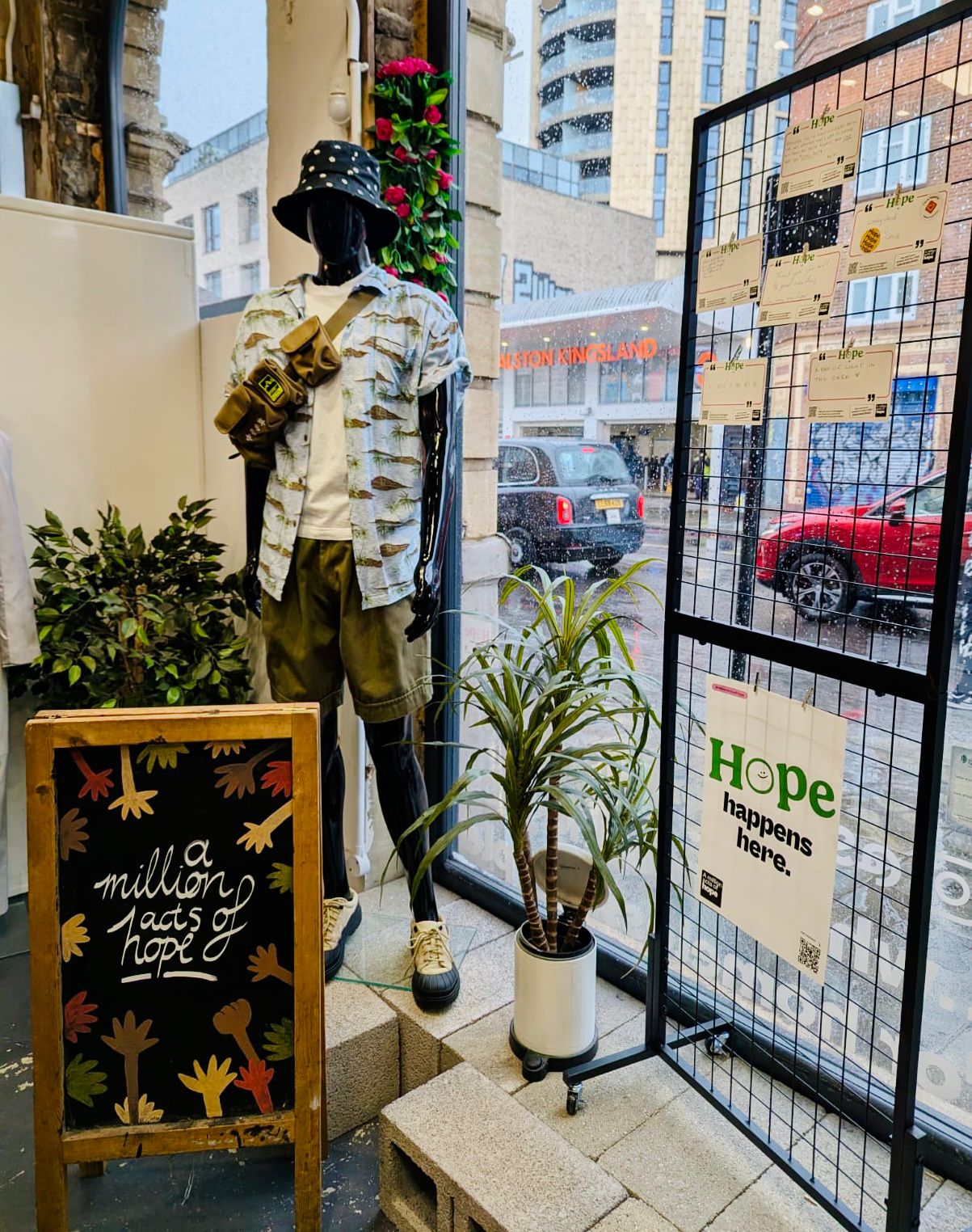 Crisis shop display of hope